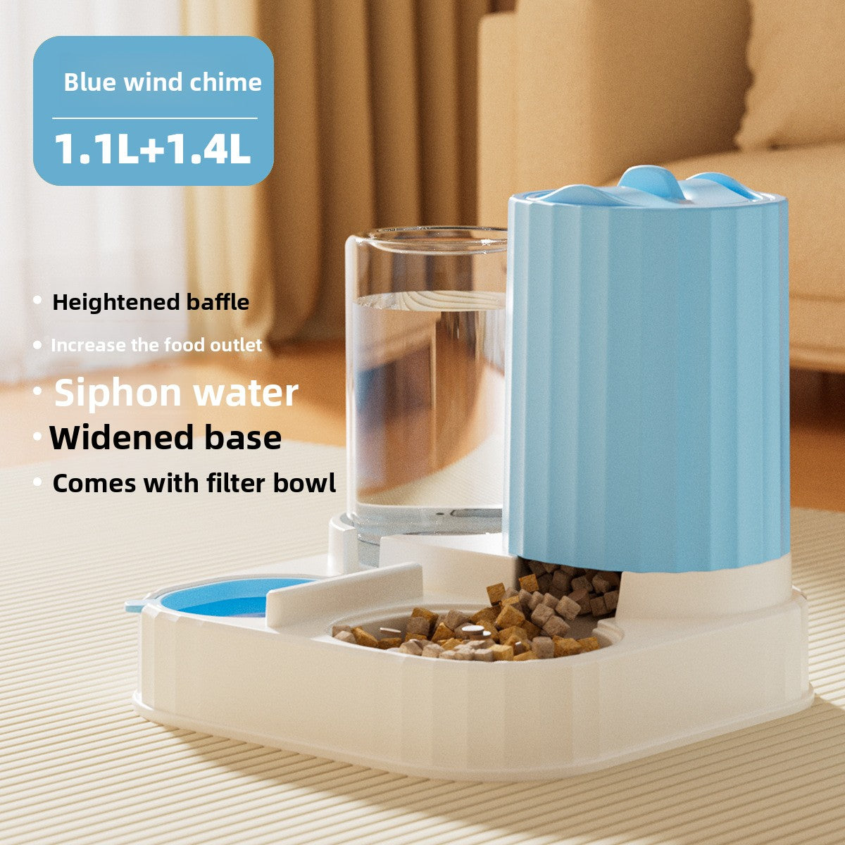 Automatic Pet Feeder with Water Dispenser – 2-in-1 Large Capacity (2500ml Food + 1000ml Water)