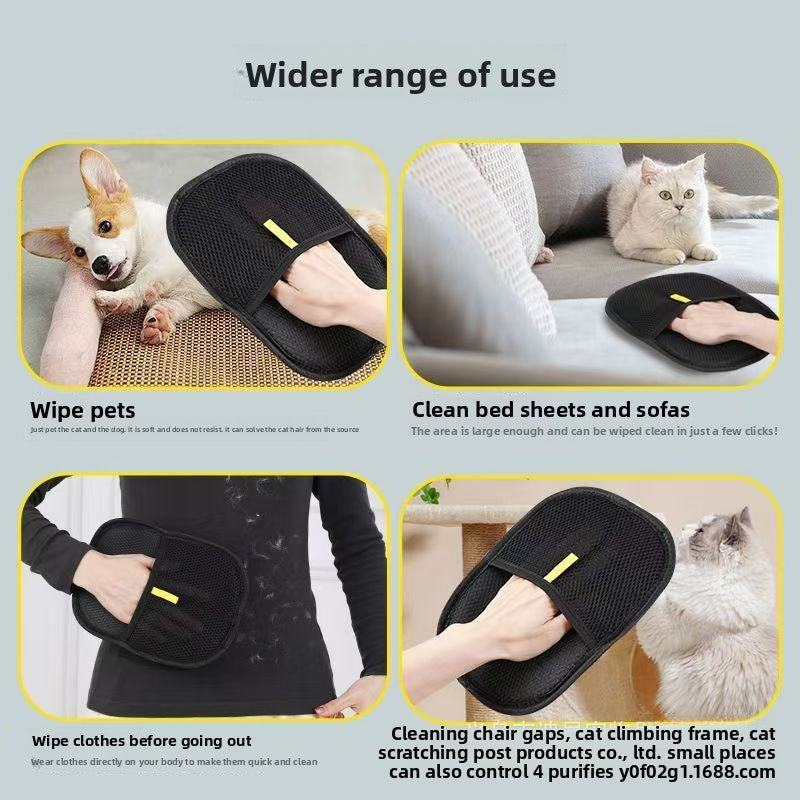 Two-Way Static Pet Hair Removal Glove – Double-Sided Electrostatic Grooming & Lint Cleaner