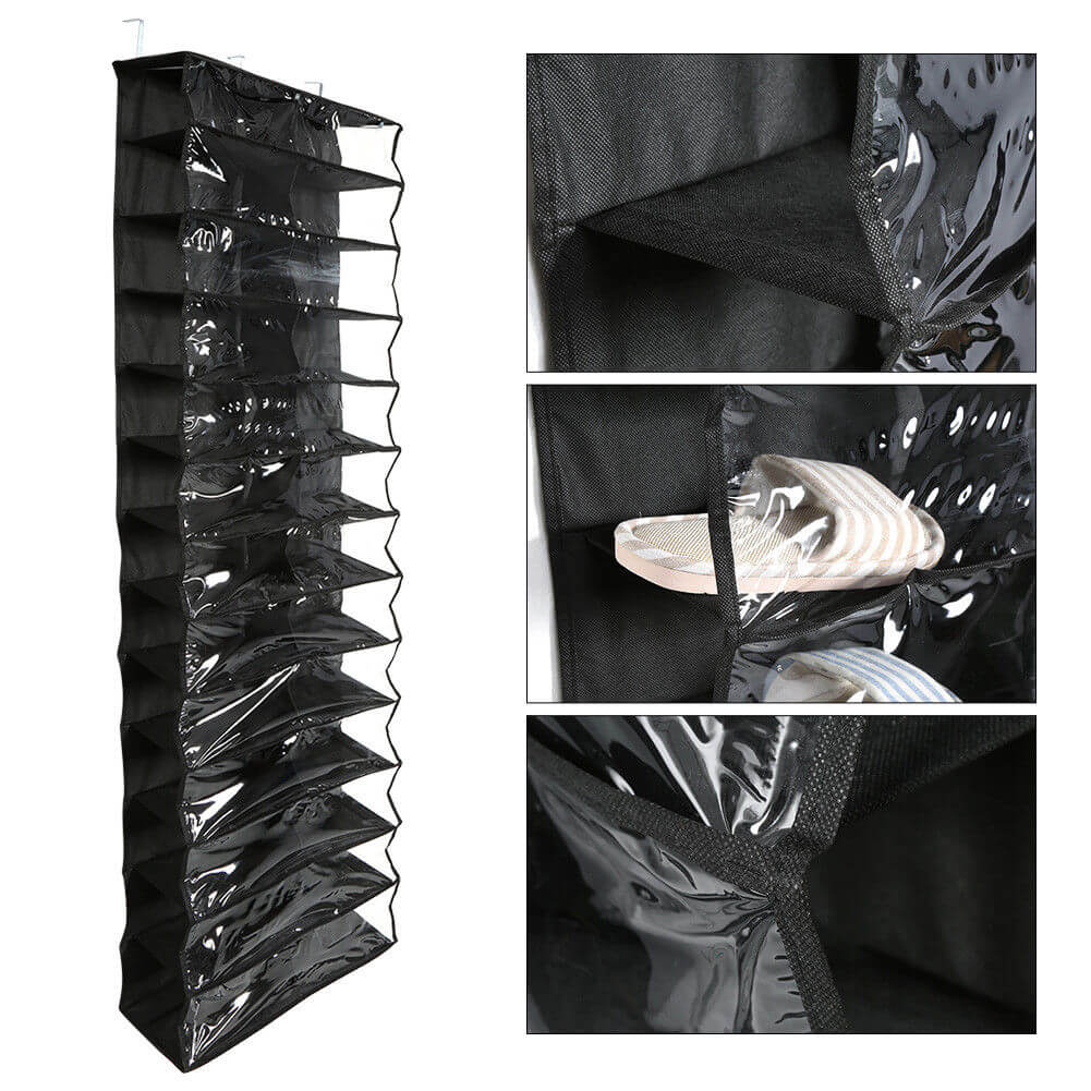 Door-mounted shoe storage black-3