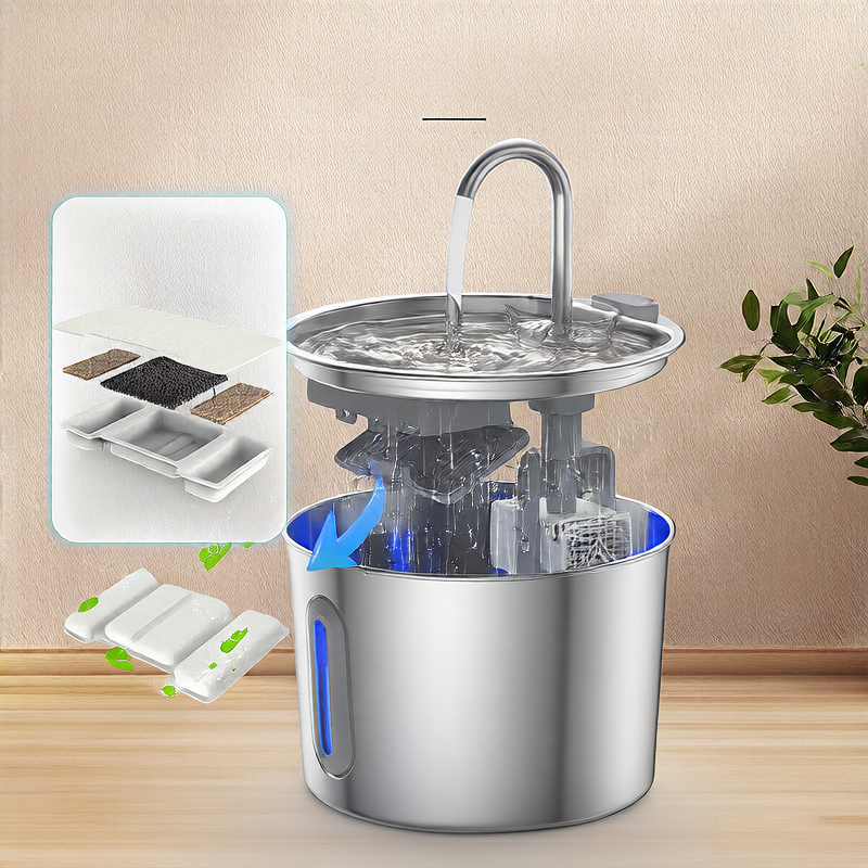 Automatic running water feeder for dogs and cats