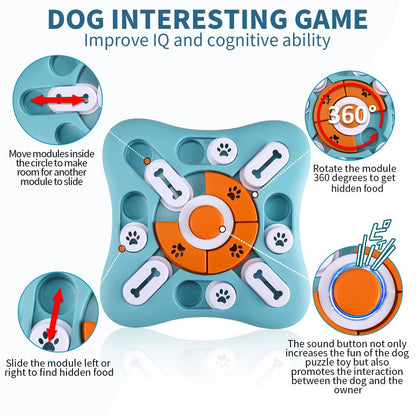 Interactive Dog Puzzle Toy – 3-in-1 Slow Feeder, Training & Fun Game