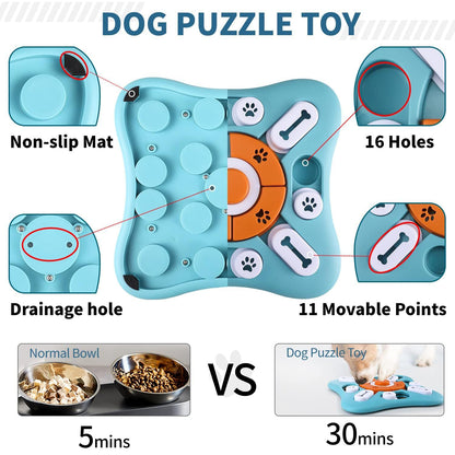 Interactive Dog Puzzle Toy – 3-in-1 Slow Feeder, Training & Fun Game