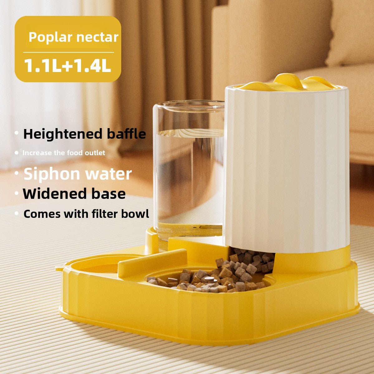 Automatic Pet Feeder with Water Dispenser – 2-in-1 Large Capacity (2500ml Food + 1000ml Water)