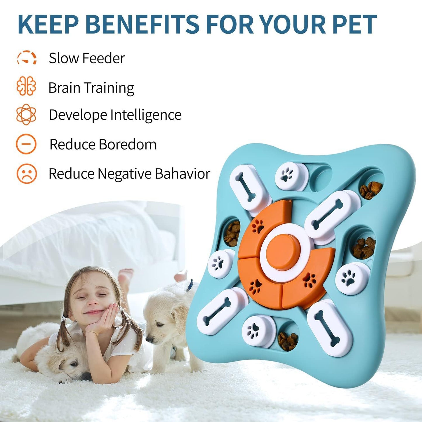 Interactive Dog Puzzle Toy – 3-in-1 Slow Feeder, Training & Fun Game