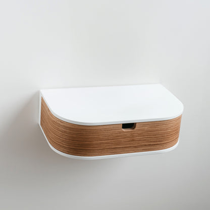 Minimalist Wooden Floating Shelf Drawer, Bedside Table, 4 Colors-5