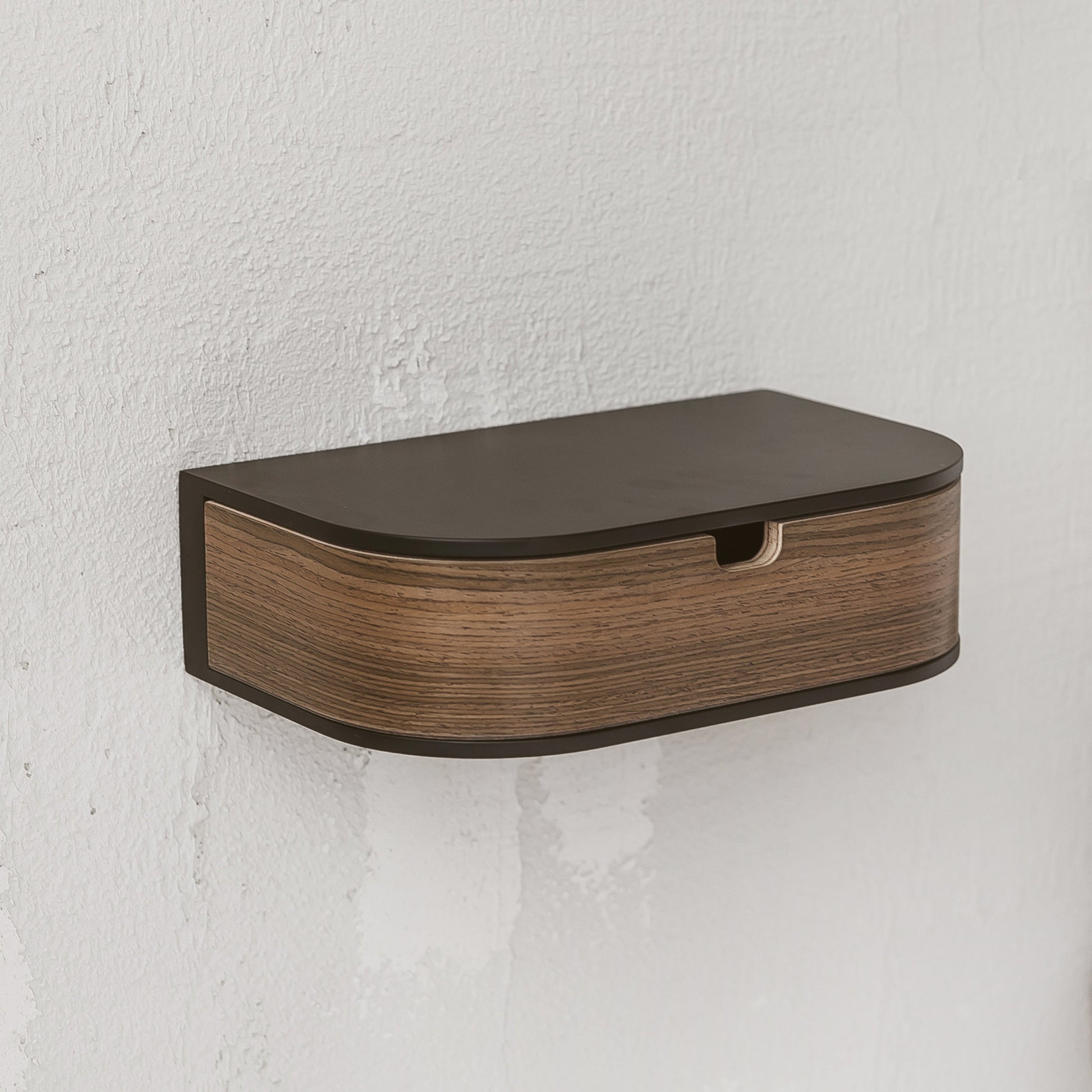 Minimalist Wooden Floating Shelf Drawer, Bedside Table, 4 Colors-8