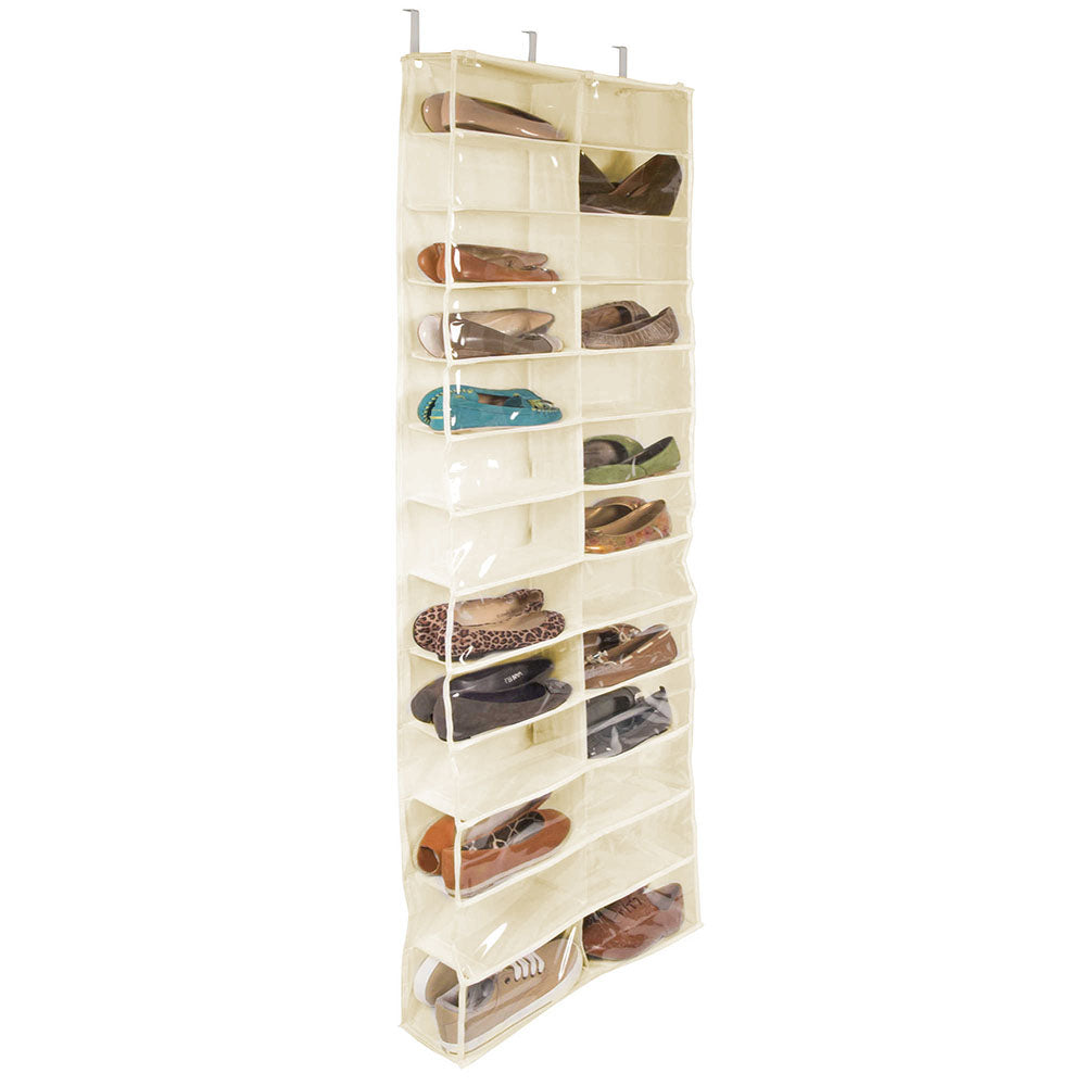 Door-mounted shoe storage beige-0
