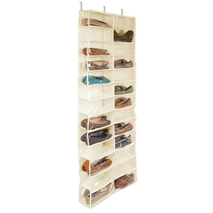 Door-mounted shoe storage beige-0