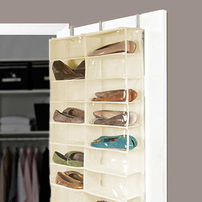 Door-mounted shoe storage beige-1