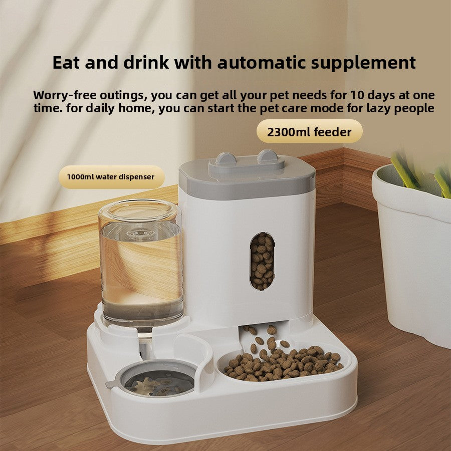 Automatic Pet Feeder with Water Dispenser – 2-in-1 Large Capacity (2500ml Food + 1000ml Water)