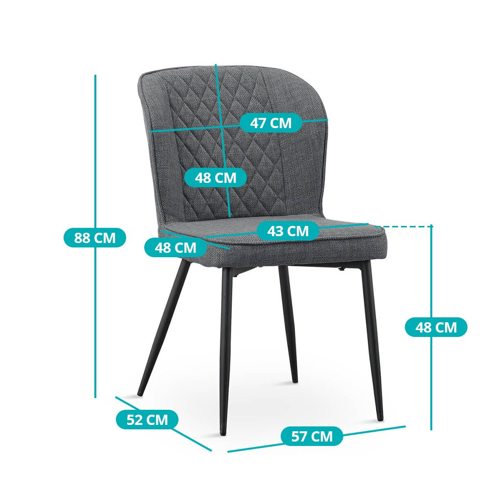 Leo jedálenská stolička, 2 kusy, sivá-4