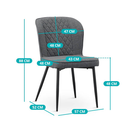 Leo jedálenská stolička, 2 kusy, sivá-4